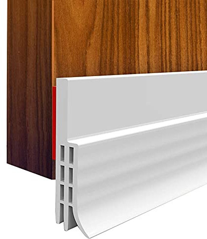 2PACK Door Draft Stopper, Strong Adhesive Door Sweep for Exterior and Interior Doors, Dustproof and Soundproof, 2 W x 39 L (White)