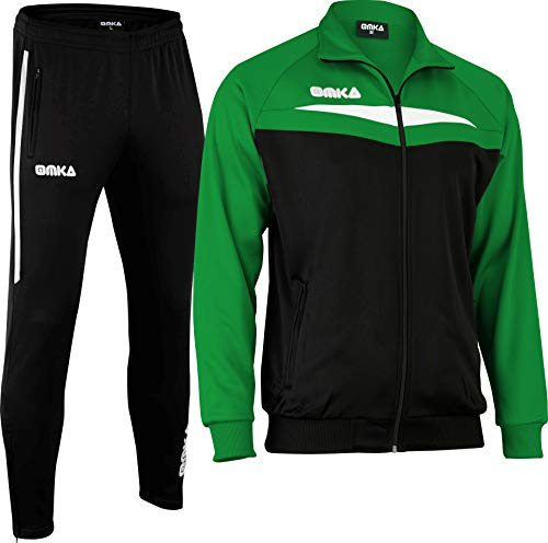 OMKA Trainingsanzug Sportanzug Jogginganzug Freizeitanzug (DE/NL/SE/PL, Alphanumerisch, XL, Regular, Regular, Grün)