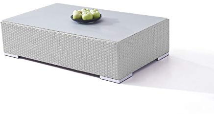 talfa Polyrattan Loungetisch in Grau satiniert Cube Tisch 125 cm