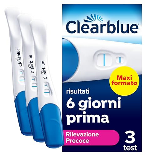 Test di gravidanza Clearblue, Rilevazione Ultra Precoce (10 mUI/ml) Maxiformato, Risultati 6 giorni prima, Risultati accurati al 99%, 3 test