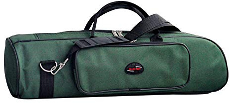 Easnea Bolsa de transporte profesional para trompeta 600D, resistente al agua, tela Oxford, suave, acolchada, con correa ajustable para el hombro, 4 colores, verde
