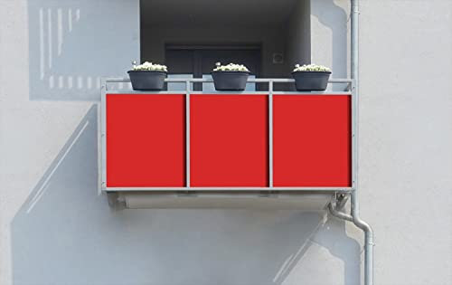 Wallario Balkonverkleidung, Sichtschutz, Windschutz, Meterware nach Maß mit vormontierten Ösen - Motiv Rot (Grundpreis: 29,95Eur/m)