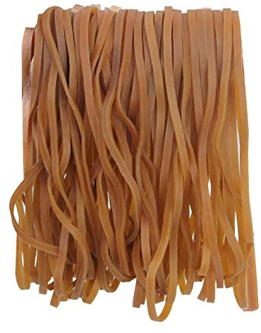 53 Anelli in Gomma, 200 x 4 mm Elastici Larghi Rotondi di Caucciù per Ufficio Casa Scuola (Marrone)