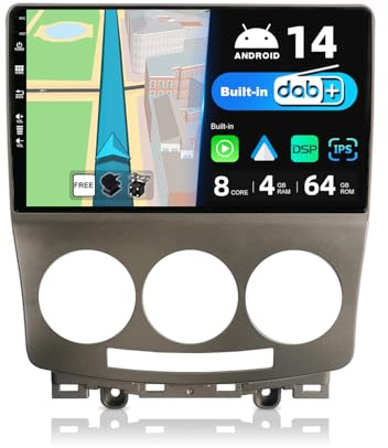 JOYX – Android 12 bilradio passar till Mazda 5 (2005–2010) – inbyggd DAB/DSP/Carplay/Android bil – 4G 64G – LED-kamera MIC gratis – 9 tum 2 Din – stöd SWC 4G WiFi snabbstartsbåt 360-kamera