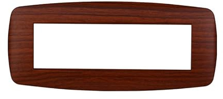 Placca Compatibile Con Bticino Living, Placche Slim Plastica, 1 Pezzo (7 Posti/Moduli,Radica)