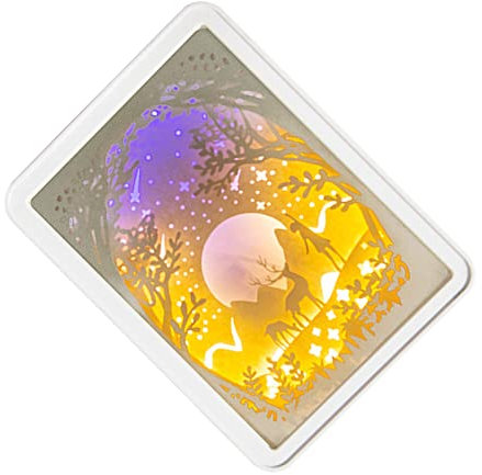 3D-Papierschnitzlampe Leuchtkasten, USB-Batteriebetrieb, Warmes Licht, mit Handschalter