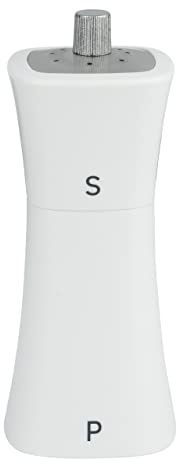Grunwerg Gmill Salière et moulin à poivre 2 en 1, plastique, blanc