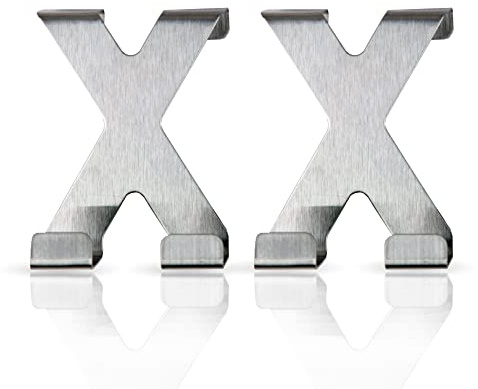 Bestlivings Türhaken zum einhängen, 2er Set (4 Haken) - Garderoben - Haken für 2cm Türfalz, Fensterhaken Metall ohne Bohren Kleben, Kinderzimmer, Flur, Küche