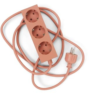 Pedestal Power Bar flera uttag 5 m med magnetisk botten (rosa) – Praktiskt snyggt grenuttag – Power Strip 3-vägs