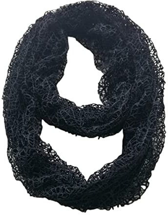 FAIRYGATE Schal Schwarz Damen Schals & Tücher für Damen Loop schmaler Damen-Schal Loop Frühlingsschal Schlauchschal Rundschal Tuch uni unisex unifarben einfarbig Halstuch D54009