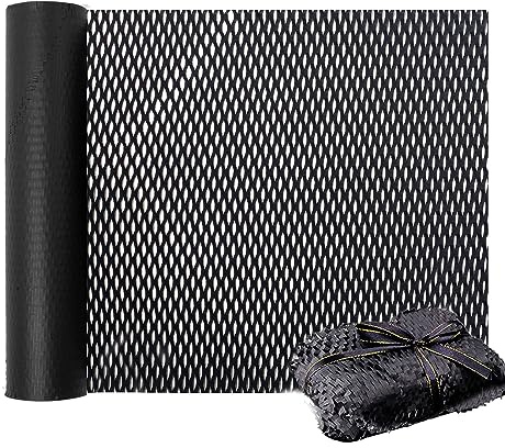 Wabenverpackungspapier – biologisch abbaubare Alternative zu Luftpolsterfolie, 30 cm x 30 m, umweltfreundliches Kraft-Packpapier zum Umzug, Versand und Verpacken von Bruchstücken, Schwarz