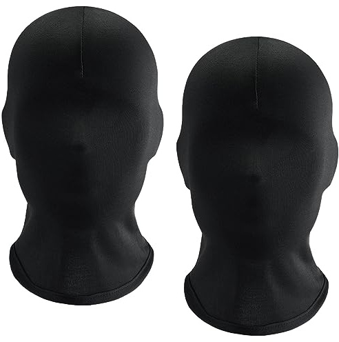 Zoonvii 2 Piezas Máscara Facial Completa de Halloween Sin Rostro - Negra, Unisex para Carnaval y Fiesta de Disfraces