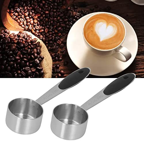 2 Stück Kaffeelöffel, Edelstahl-Kaffeemesslöffel, 1/8 Tasse 30 Ml Messlöffel Esslöffel für Kaffeebohnen, Milchpulver, Tee