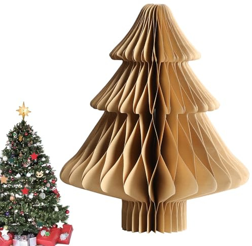 YGCHEN Weihnachtswabe Tischdekoration Waben-Weihnachtsbaum Dekoration 3D Papier Honeycomb Tannenbaum Weihnachtsdeko Waben Weihnachtsbaum Tischdekoration Wabenbälle Baumschmuck