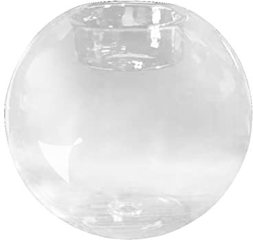 Pitadue Portavelas de cristal redondo transparente decorativo para decoración de mesa, boda, fiesta