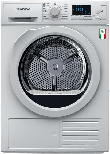 SANGIORGIO SDR9P - Asciugatrice con Pompa di Calore, 9 kg, Caricamento Frontale, Classe energetica A++