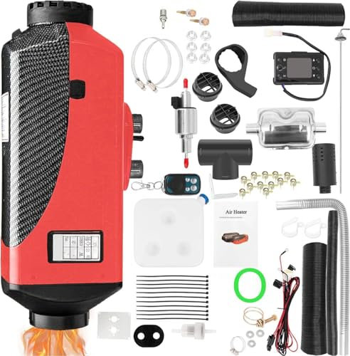 Riscaldatore portatile a gasolio da 5 kW, riscaldatore ad aria a gasolio tutto in uno da 12 V con monitor LCD e telecomando, riscaldamento rapido per autobus, furgoni, barche, camion, camper, roulot