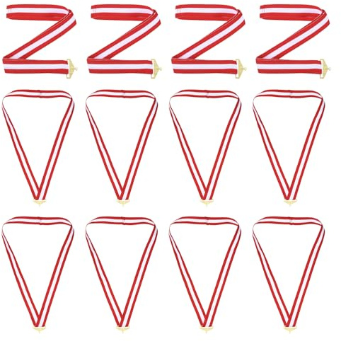 PATIKIL Auszeichnung Halsbänder Medaillenband mit Schnappclips, Stück Polyester Medaillen Lanyards Polyester Blanko Medaillenbänder für Wettbewerbe Sportevents Party, Rot