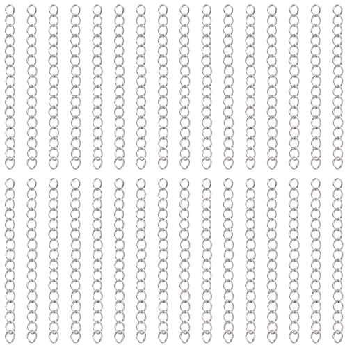 COGCHARGER 100-200 Pcs Necklace Chain Extender Stainless Steel Necklace Extender Chain Metal Extender Chain for Jewelry Making Bracelet,Anklets