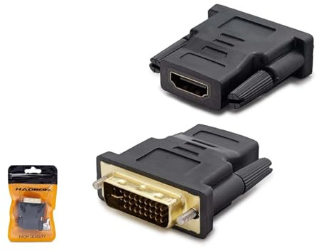 Hadron HDX1260 DVI (E) 24+5 - Adaptador convertidor HDMI (D), color negro