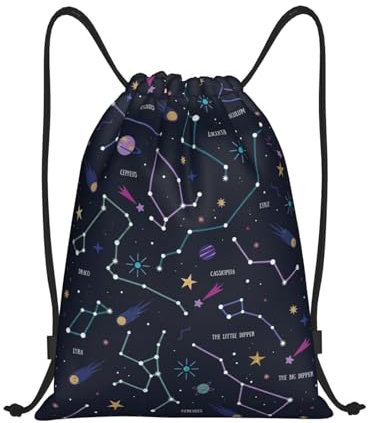 Tunnelzug Gymsack Astronomische Konstellation Gymnastikbeutel Unisex Klapprucksack wasserdichte Stoffbeutel, Für Reisen, Schwimmen, Strand, 36x42cm