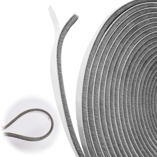 Burlete Para Ventanas Correderas Adhesivo, 9Mm(B) X5Mm(D) X10M(L) Junta de Cepillo Autoadhesiva, Burletes Para Ventanas, Aislante De Ruido Burlete Persiana Para Anti Frío, Aislante,Ruido Y Colisión