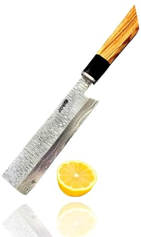 Jayger Japanese Nakiri – 12 Handmade Sharp Vegetable Knife | 6.5 Damascus Steel Cutting Blade with Walnut & Wenge Handle – Premium Kitchen Knives for Chefs