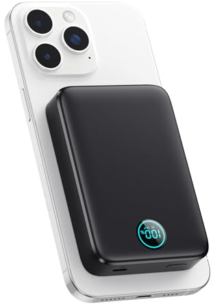Power Bank para MagSafe, 10800mAh Magnético Inalámbrico Bateria Externa PD 25W USB-C Carga Rápida Wireless Cargador Portátil Powerbank con Pantalla LED para con iPhone 16/15/14/13/12
