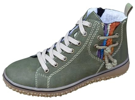 Scarpe invernali da donna, foderate, da lavoro, da motociclista, da trekking, da donna, per l'autunno e l'inverno, verde, 39 EU