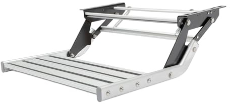 Eieblek Trittstufe für wohnmobil, Manuelle Aluminiumlegierung klappbare einzelne Stufe, 150kg TragfäHigkeit, Camping Einstieg Stufe für Wohnmobil Rv Camper