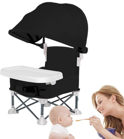 Klappbarer Tragbarer Babysitz | Reisesitz Mit Tablett Für Kleinkinder,Klappbarer Kindersitz Mit Sonnendach Für Zuhause Garten Camping