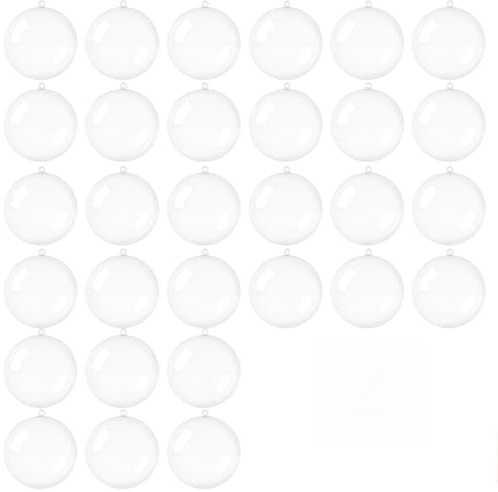 30 Stück Plastikkugeln Zum Befüllen, 5 cm Durchmesser Kugeln Zum Befüllen, Christbaumkugeln Durchsichtig, DIY Dekoration Für Weihnachten, Party Und Geschenkverpackung,