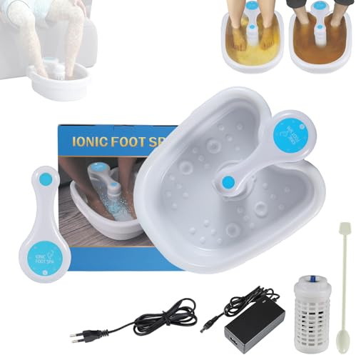 Ionen FußBad, Fußbad Massagegerät, Detox Fußbad, Elektrolyse Fussbad Entgiftung, Ionic Foot Spa Detox Becken Set, Ionen-Fussbad-System, Tragbare Fuß-Spa-Reinigungsmaschine