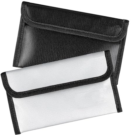 MIPIACE 2 Piezas Carteras Ignífugas 20 x 12cm Bolsa de Seguridad Ignífuga con Cremallera Bolsas Ignífugas para Documentos para Pasaporte Dinero Efectivo Archivos Bancarios Joyería Objetos de Valor