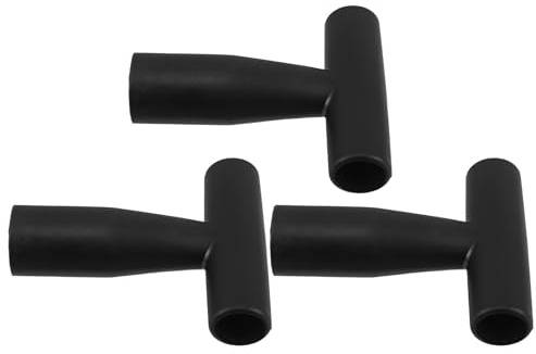 DIYEAH Lot de 3 Manches de Pelle en Forme de T - Accessoires de Rechange pour pelles à Neige, bêches, fourches et râteaux de Jardin