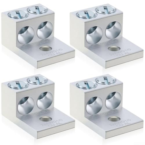 Set di 4 capicorda in alluminio con design a doppio foro per soluzioni di messa a terra elettriche stabili e affidabili (2b26u)