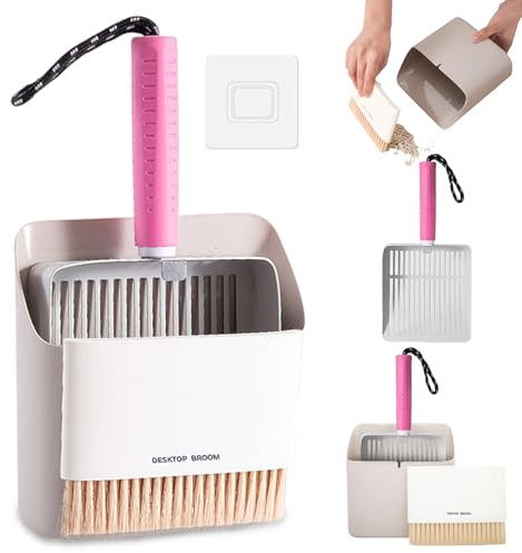 JOEKIKIMD Cat Litter Scoop with Holder, Stainless Steel Litter Scooper with Cleaning Brush Portable Dustpan Rubber Grip for Cats Kitten Poop Metal Shovel for Cat Litter Box Fast Sifting Kitty Waste