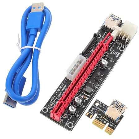 CALLARON Gpu Pcie Riser Adapterkarte USB 3.0 Verlängerungskabel Flexibel 1x 16 Stück mit Stromkabel für Mining Rigs Kompatibel Elektronische Computerkomponenten