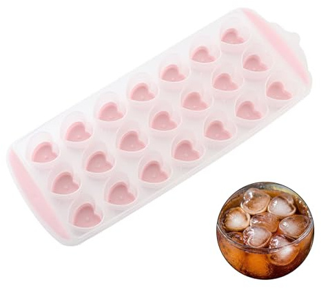 Heart Reusable Ice Cube Trays, Novelty Chocolate Mold Food-Grade Silicone Mini Ice Cubes Mould, Soft Silicone Ice Cube Tray for Whiskey Cocktail Chocolate Valentine's Day 1 Pc