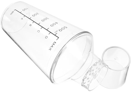 VALICLUD Coctelera Transparente de Plástico 530 Ml Medida Precisa, Batidora Manual de Bebidas para Té Leche y Cócteles, Vaso Mezclador Versátil para Bar y Hogar