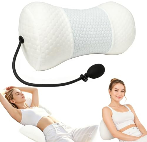 Wdmiya Adjustable Inflatable Lumbar Support Cushion, Back Support Pillow