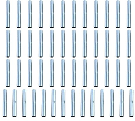 APLVFFZH 50 Stück Zeltstangenverbinder Campingzubehör Metallverbindung Hülse Glasfaserstab Kupplung Langlebige Konstruktion für Pflanzenerziehung Gartenbau Out, Mehrfarbig, 0.6 cm