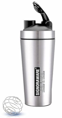 SNUNGPHIR Signoraware Charger Shaker Steel, Set of 1, 750 ml, Silver