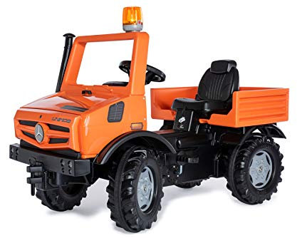 Rolly Toys Unimog Service Tretauto ab 3 Jahren | Auto zum selber fahren mit Flüsterlaufreifen und Blinklicht | Tretfahrzeug, Tretauto ab 3, 038237