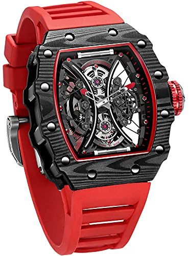 FEICE Automatische Skelett-Uhr für Herren, wasserdicht, Saphirglas, japanisches Uhrwerk, Herren-Armbanduhr, stoßfest, Business-Uhr, FM602