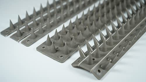 Prikkastrip Eco Fence Wall Spikes Garden Security. Anti-Climb Cat And Bird Deterrent Intruder Deterrent. Made In The UK Pigeon Spikes Pest Control For Gardens - Grey 20 Pack - 10M to 30M