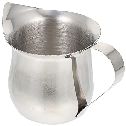 HEMOTON 1 Pc Tasse à Lait en Acier Inoxydable Crémier en Métal Tasse De Pichet Verseur De Serveur De Vinaigrette Tasse pour Sucrier Crèmes à Café Distributeur De Sirop Mini Bec Polyvalent