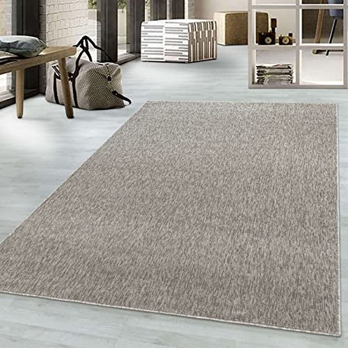 Taracarpet Kurzflor-Teppich Flachgewebe Schlingenteppich meliert Pflegeleicht für Wohnzimmer Schlafzimmer und Kinderzimmer Beige 120x170 cm