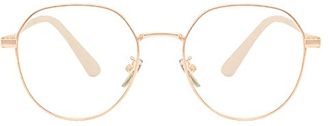 KAEOISFU Retro Ovalem Metall Gold Rahmen Lesebrille 1 0 Dioptrien für Damen und Herren, Modischer Roud Blaulichtfilter Computer Lesebrillen