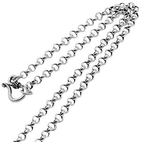 LOGMOR Vintage 925 Sterling Silber Rundkette Gliederkette Halskette for Männer Frauen 3/3,5/4 mm (Size : LOGMOR 80.0 Centimetres, Color : LOGMOR 3.5mm)